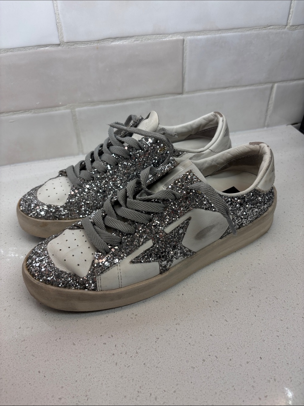 Golden Goose Stardan Glitter Low-Top Sneakers Size 38 - Picture 7 of 13